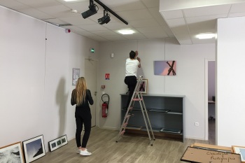 Installation de l'exposition Instants Nature 2017, Bourbon l'Archambault