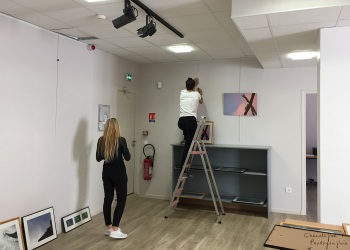 Installation de l'exposition Instants Nature 2017, Bourbon l'Archambault